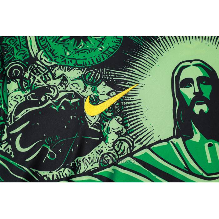 Chandal del Brasil Jesus Manga Corta 2024-2025 Verde - Pantalon Corto